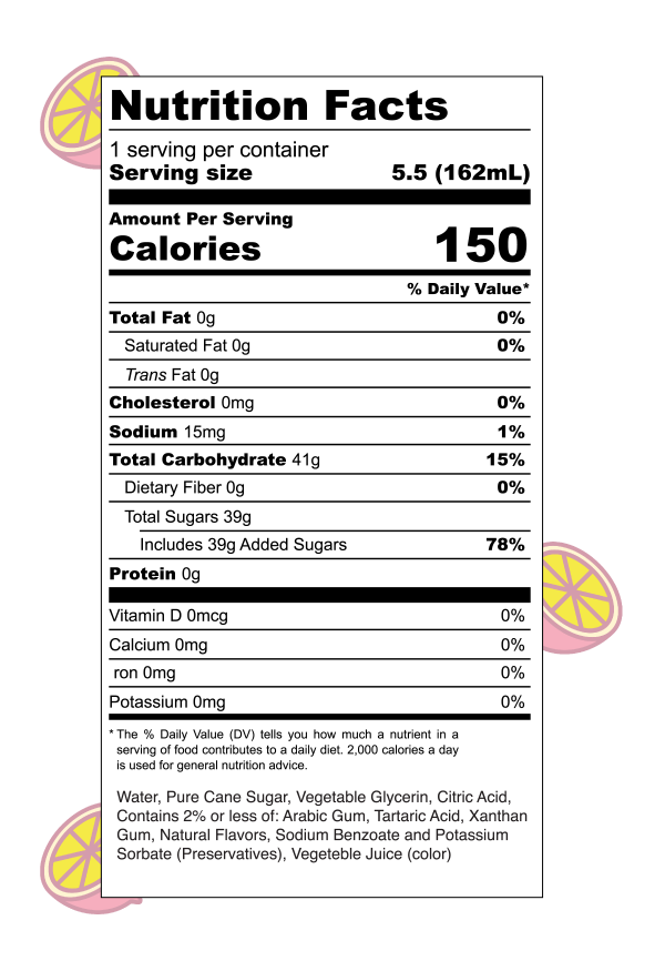 Pink Lemonade SnoBlast<sup>&reg;</sup> Nutrition